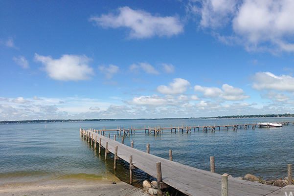 A pier in Clear Lake, Iowa