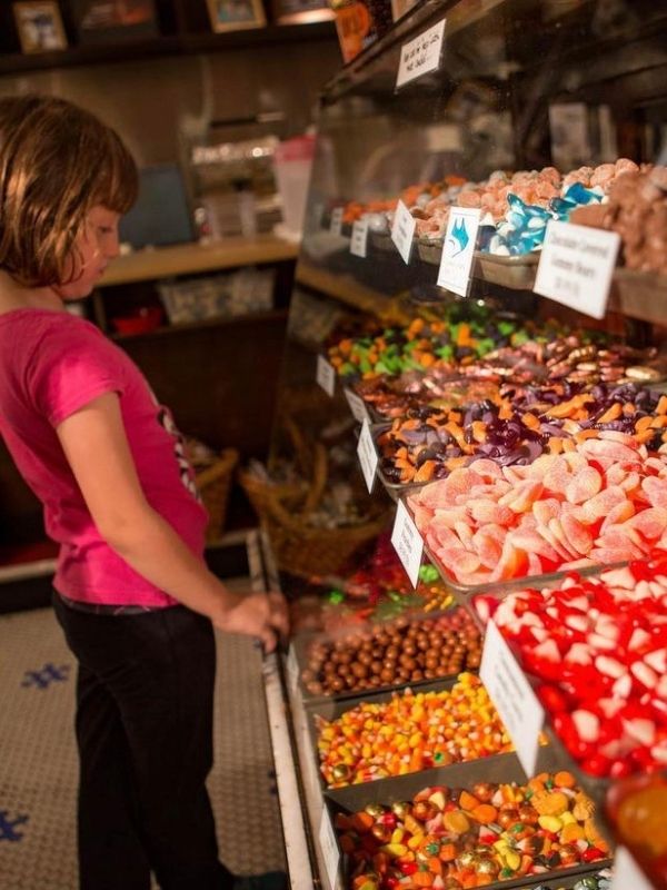 Candy display at Logamarcino's in the Quad Cities