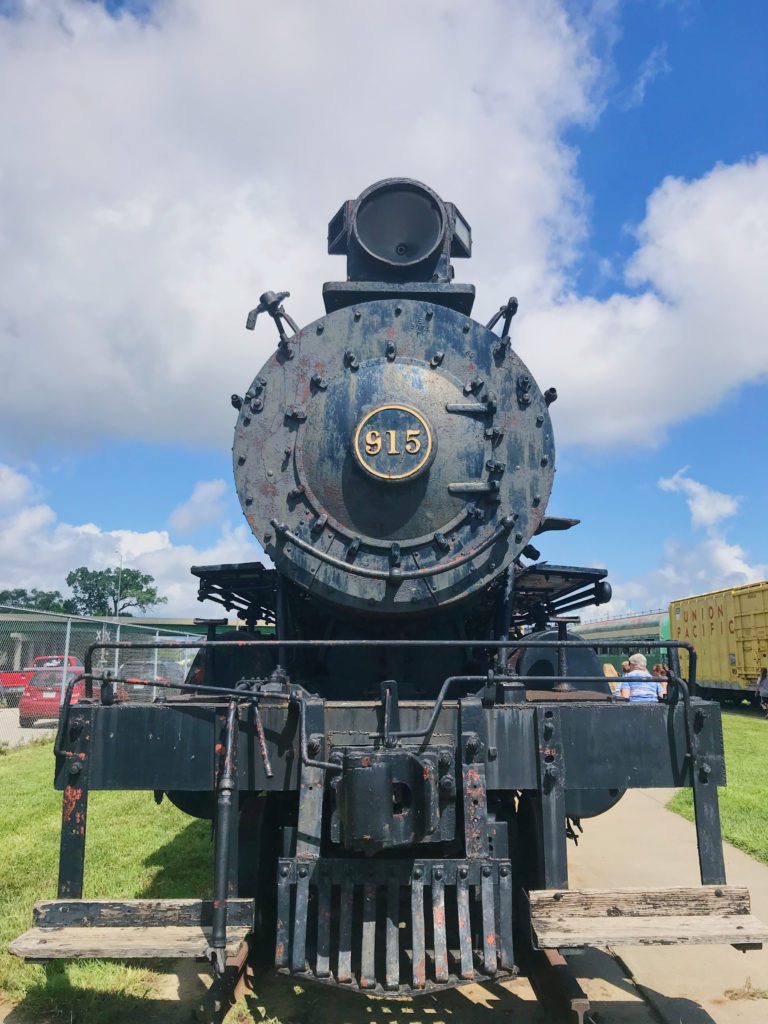 An engine outdoors at the Railswest Museum in Council Bluffs.