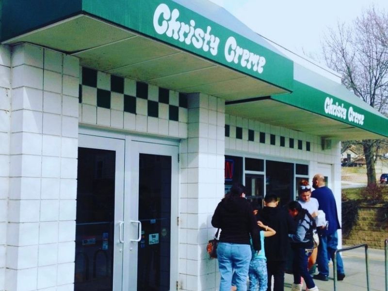 The exterior of Christy Creme ice cream shop in Council Bluffs