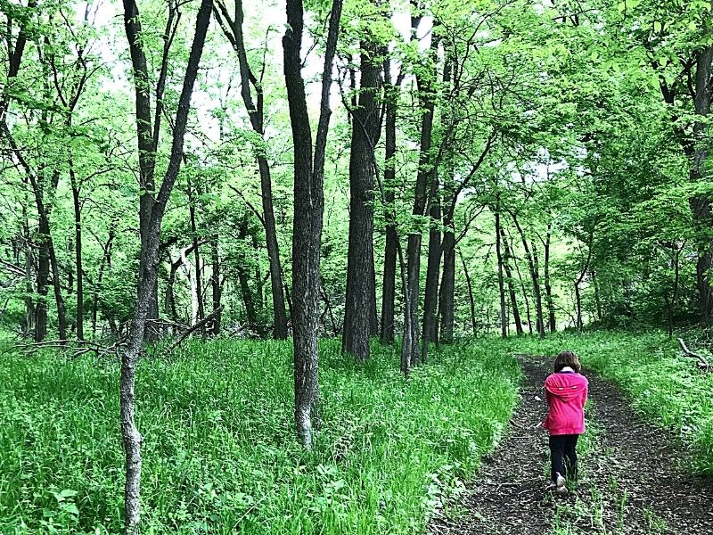 A girl hiking at Stone State Park in Sioux City
