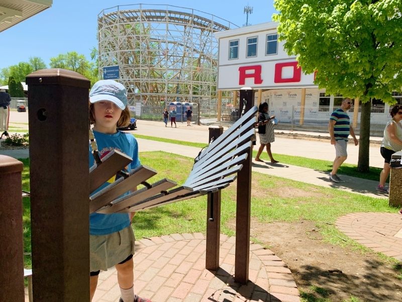 Making music at Harmony Park in Arnolds Park, Iowa