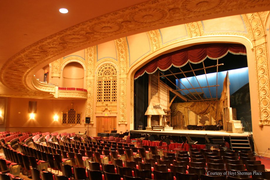 The performance hall inside Hoyt Sherman Place
