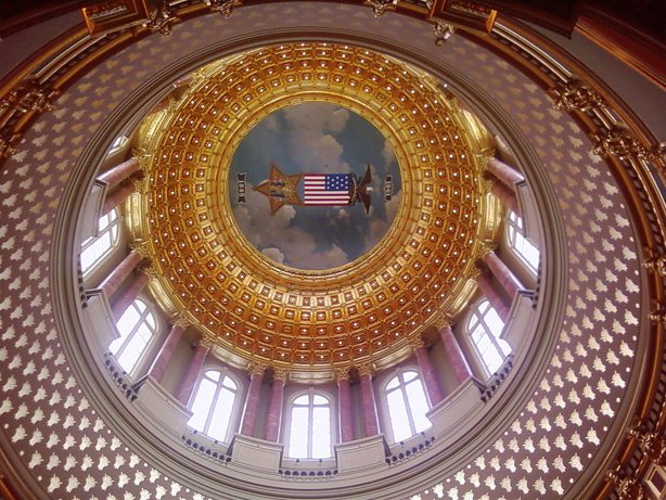 The dome inside the Iowa Capitol Building