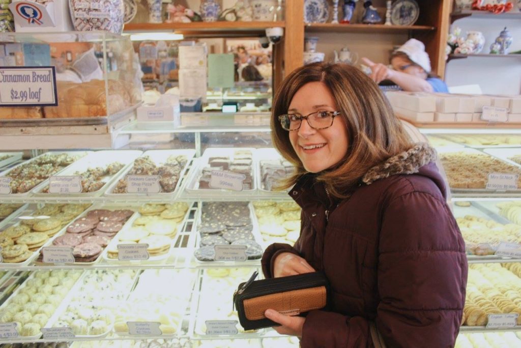 Tiffany at a Dutch bakery in Pella, Iowa