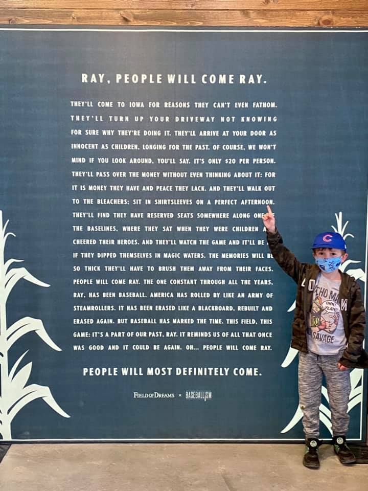 "Ray, people will come Ray." sign in Dyserville, Iowa.