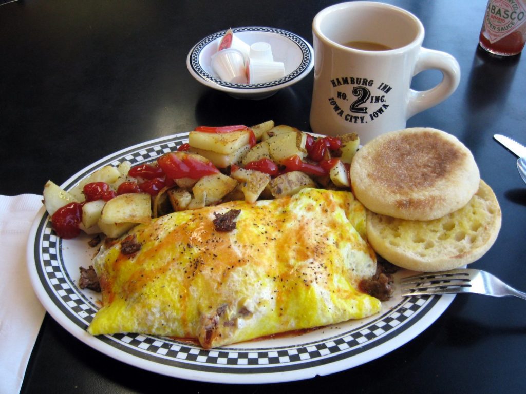 A breakfast plat at Hamburg Inn No. 2 in Iowa City