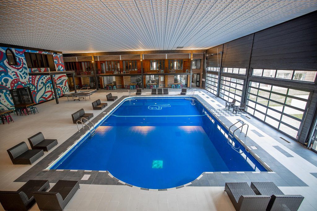 The indoor pool at The Highlander Hotel