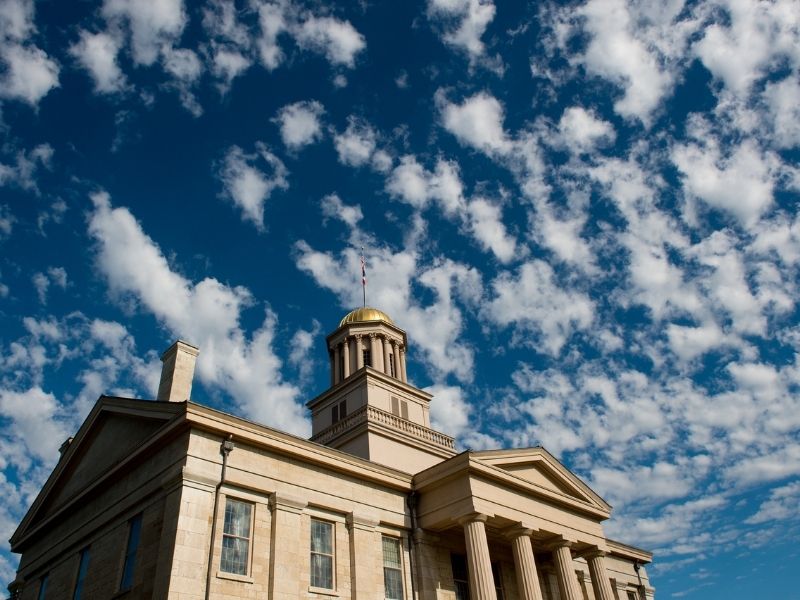 The exterior of the Old Capitol at the University of Iowa