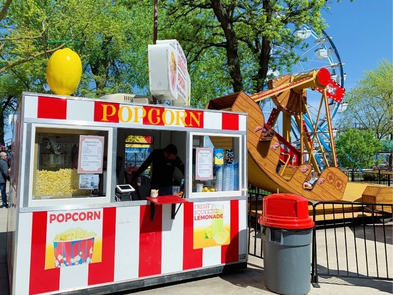 A popcorn stand at Arnolds Park Amusement Park