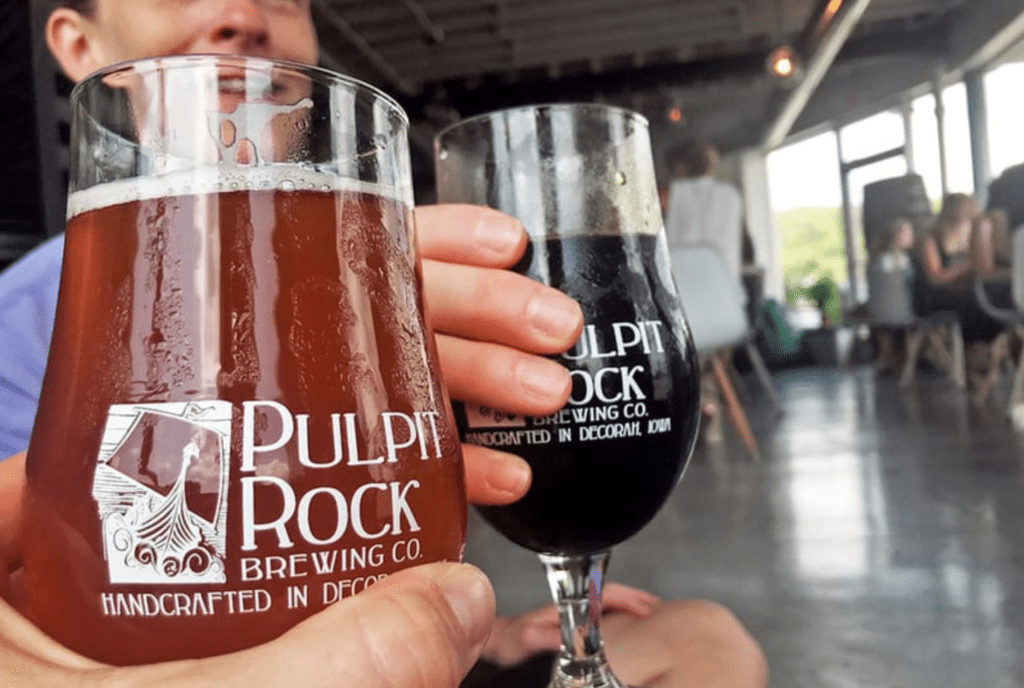 Draft beer at Pulpit Rock Brewing Co. in Decorah, Iowa