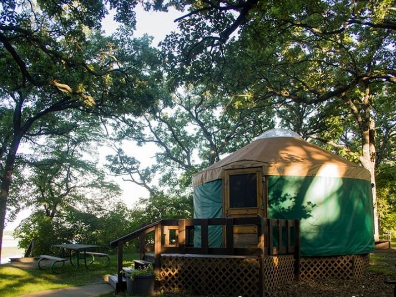 One of the yurts at McIntosh Woods State Park