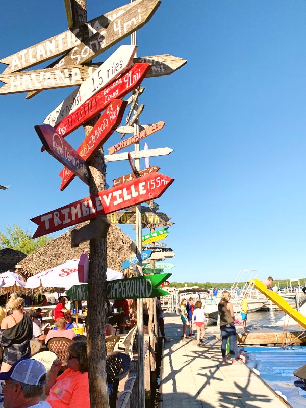 Signs at Barefoot Bar in Okoboji