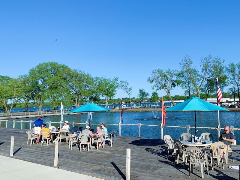 Waterside dining at Snapper's Turtle Bay Cafe in Okoboji