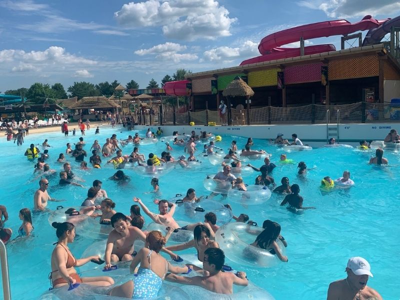 Tsunami Bay wave pool at Lost Island Waterpark in Waterloo, Iowa