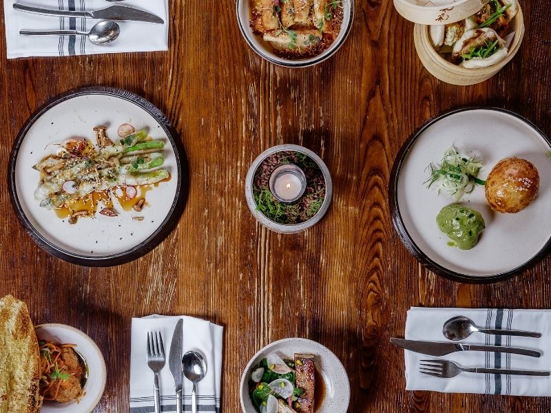 A table setting at Harbinger in Des Moines