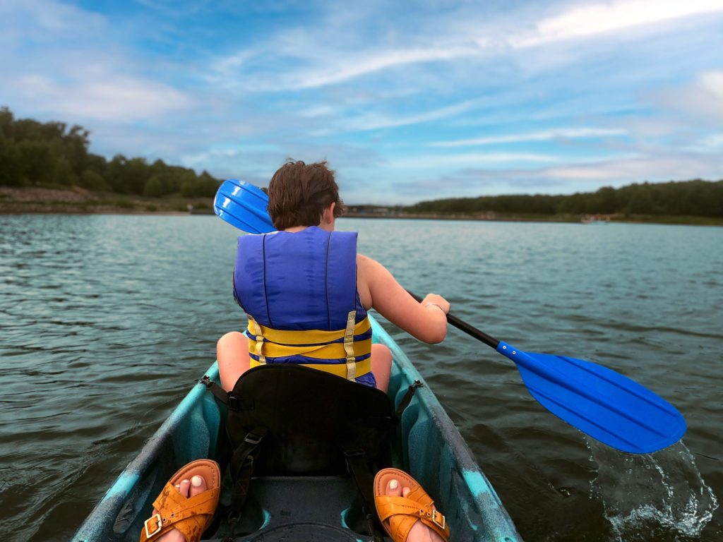 Kayaking at Rathbun Lake in Iowa 