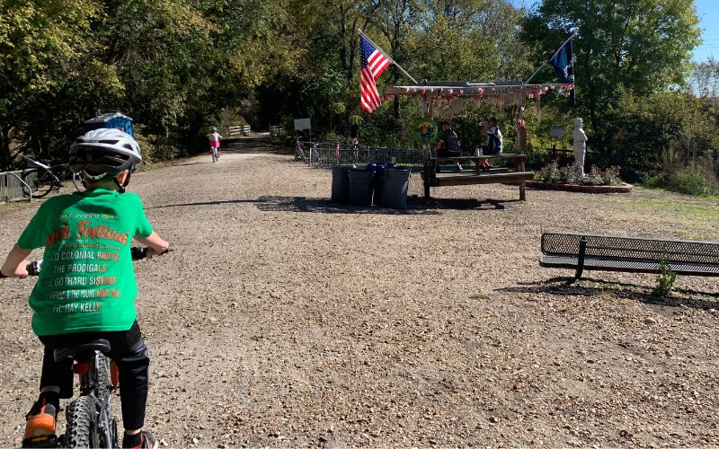 The Margaritaville stop on the Wabash Trace Trail...in the daytime