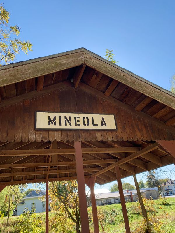 The Mineola, Iowa trailhead on the Wabash Trace Trail