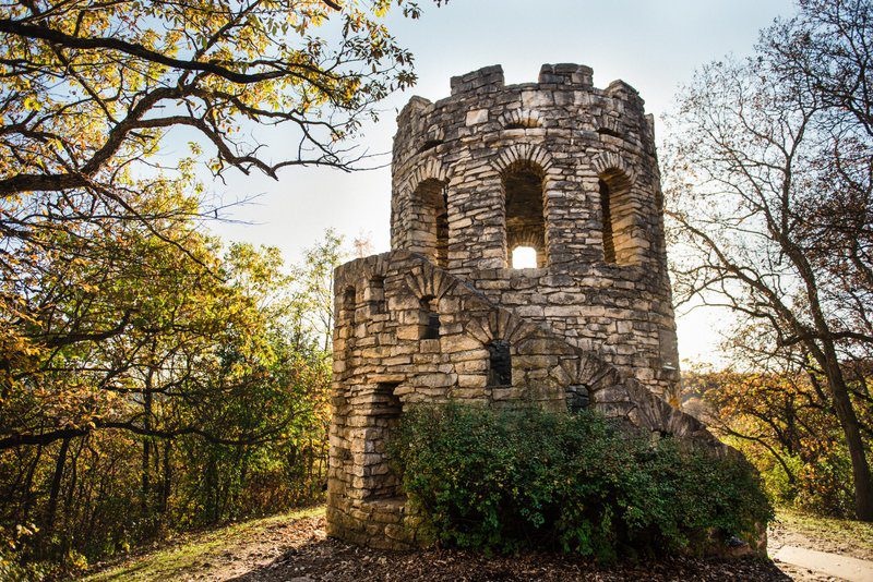 Clark Tower, a stop on the Covered Bridges Scenic Byway in Iowa