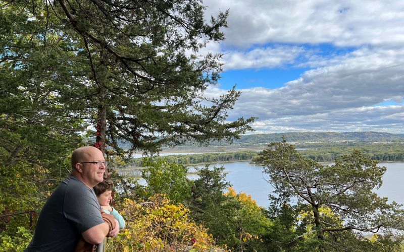 The view from Eagle Rock's overlook at Effigy Mounds National Monument