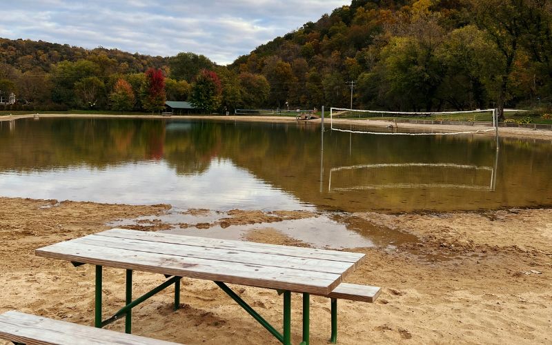 Swimming lake at Upper Iowa Resort