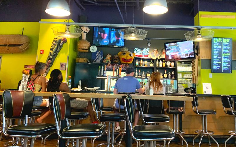 Interior of Zombie Burger + Drink Lab in Des Moines, Iowa 