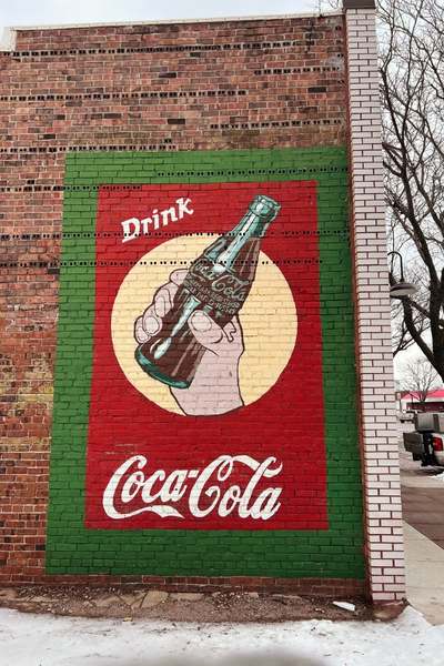 A mural for Coca-Cola in downtown Atlantic, Iowa. Atlantic is the Coca-Cola Capital of Iowa.