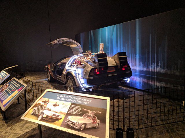 The DeLorean in the exhibit "POPnology" opening in May 2023 in Dubuque, Iowa