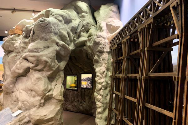 A cave inside the Union Pacific Railroad Museum in downtown Council Bluffs